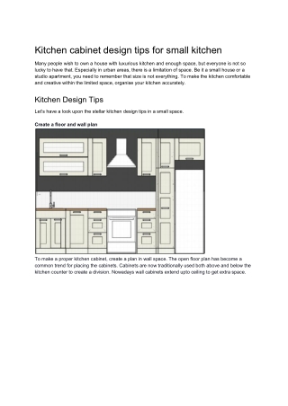 Kitchen cabinet design tips for small kitchen