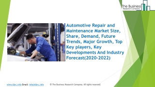 (2020-2022) Automotive Repair and Maintenance Market Size, Share, Growth And Trends