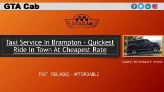 Taxi Service In Brampton - Quickest Ride In Town At Cheapest Rate