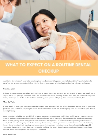 What to Expect On A Routine Dental Checkup