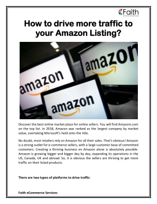 How to drive more traffic to your Amazon Listing?