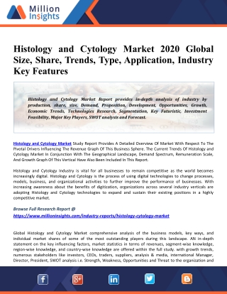 Histology and Cytology Market 2020 Global Industry Size, Share, Revenue, Business Growth