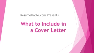 What to include in a cover letter