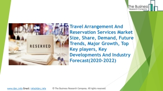 2020 Travel Arrangement And Reservation Services Market Research Report By The Business Research Company