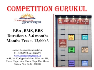 Competition Gurukul Provides the best Coaching for the BBA, BMS,BBS Entrance Exam