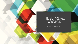 Sermon slides for 4/5/2020 on Matthew 20:29-34 Spiritual Blindness