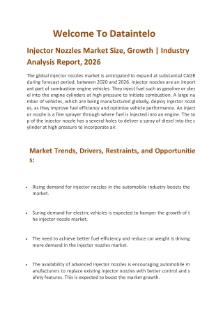 Injector Nozzles Market Size, Growth | Industry Analysis Report, 2026