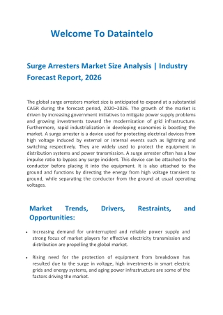 Surge Arresters Market Size Analysis | Industry Forecast Report, 2026