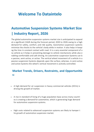 Automotive Suspension Systems Market Size | Industry Report, 2026