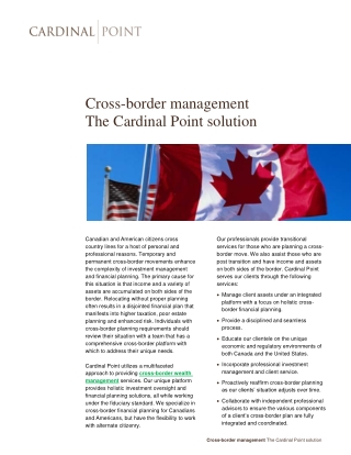 Cross-border management The Cardinal Point solution