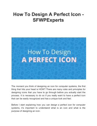 How To Design A Perfect Icon - SFWPExperts