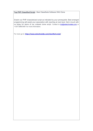 Top PHP Classified Script - Best Classifieds Software With Clone