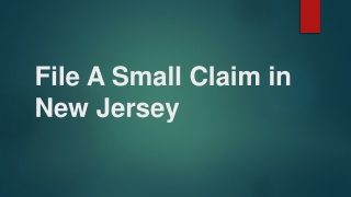 File A Small Claims Court in New Jersey