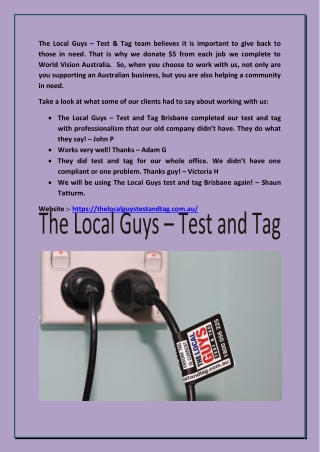 The Local Guys – Test and Tag Brisbane