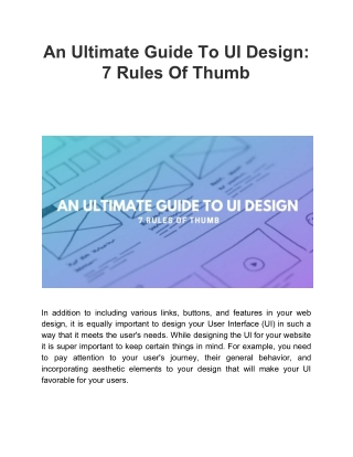 An Ultimate Guide To UI Design: 7 Rules Of Thumb