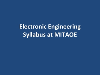 Electronic Engineering Syllabus at MITAOE