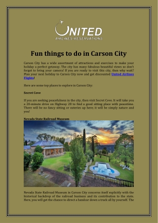 Fun things to do in Carson City