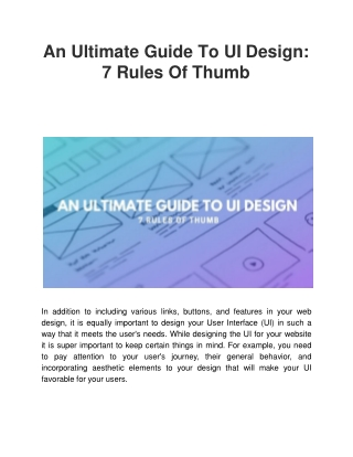 An Ultimate Guide To UI Design: 7 Rules Of Thumb
