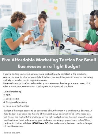 Five Affordable Marketing Tactics for Small Businesses on a Tight Budget