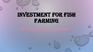 Investment for fish farming
