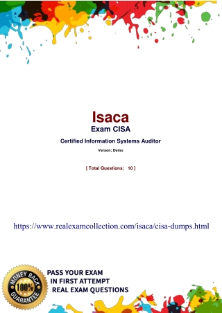 2020 Isaca CISA dumps -CISA PDF Dumps - Realexamcollection