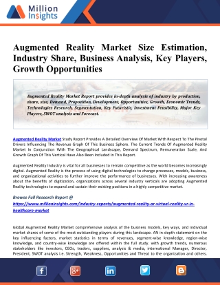 Augmented Reality Market 2026: Global Size, Key Companies, Trends, Growth And Regional Forecasts Research