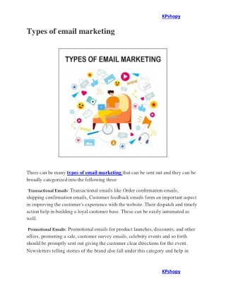 types of email marketing