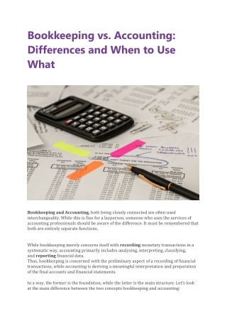 Bookkeeping vs. Accounting: Differences and When to Use What