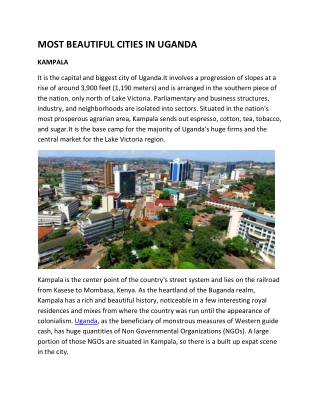 Most beautiful cities in Uganda