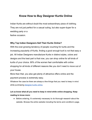 Online Designer Kurtis