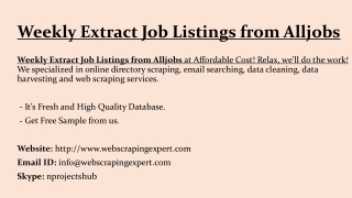 Weekly Extract Job Listings from Alljobs