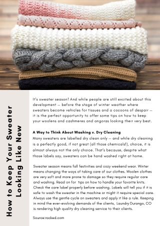 How to Keep Your Sweater Looking Like New