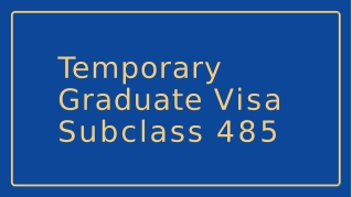 Australian Graduate Visa 485 | Visa 485