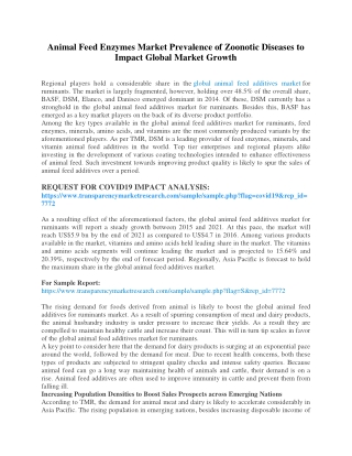 Animal Feed Enzymes Market Prevalence of Zoonotic Diseases to Impact Global Market Growth