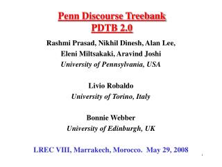 Penn Discourse Treebank PDTB 2.0