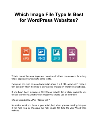 Which Image File Type Is Best for WordPress Websites?
