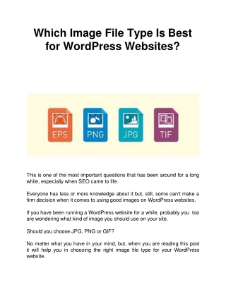 Which Image File Type Is Best for WordPress Websites?