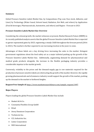 Pressure Sensitive Labels Market Size
