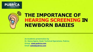 The Importance of Hearing Screening In Newborn Babies – Pubrica