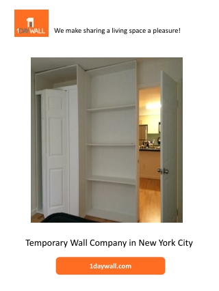 Temporary Wall Company in New York City, NYC - 1Daywall