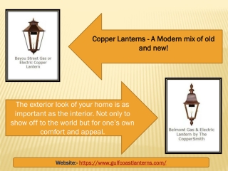 Copper Lanterns - A Modern mix of old and new!