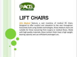 Lift Chairs – Relaxed seating option for everyone | ACG Medical