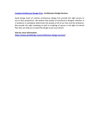 Creative Architecture Design Firm - Architecture Design Services