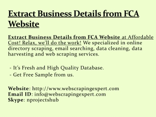 Extract Business Details from FCA Website