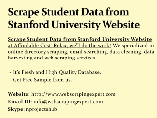Scrape Student Data from Stanford University Website