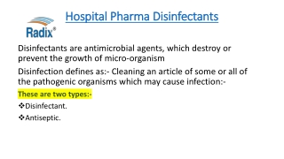 Hospital Pharma Disinfectants
