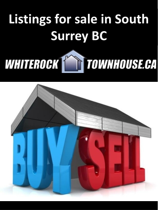 Listings for sale in South Surrey BC