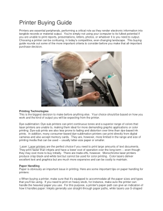 Printer Usage