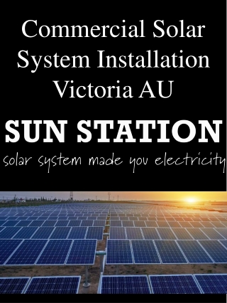 Commercial Solar System Installation Victoria AU