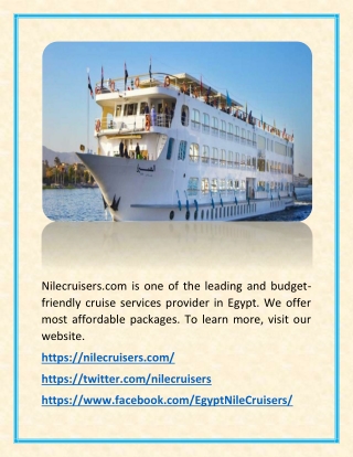 Oberoi Zahra Cruise - Nilecruisers.com